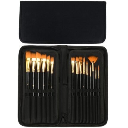 Mix Paint Brush Set With Holder 12 Piece