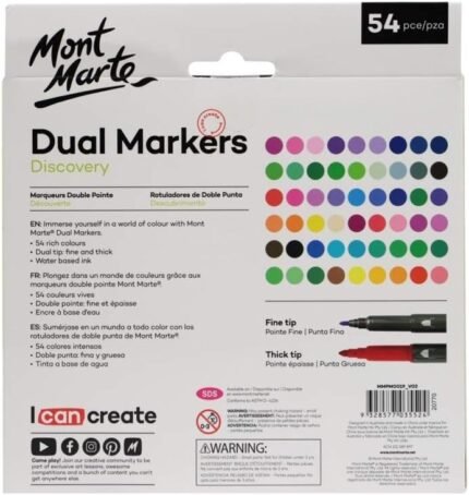 Mont Marte Discovery Dual Tip Color Marker Pack of 54