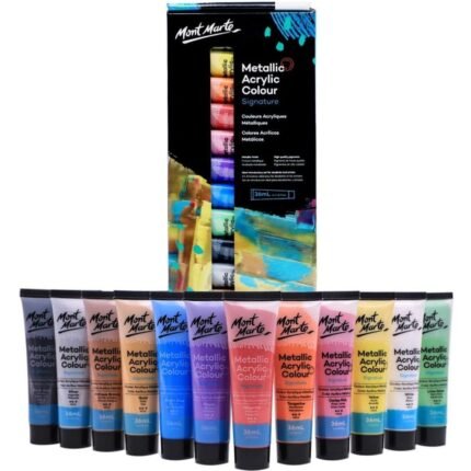 Mont Marte Metallic Acrylic Paint Pack of 12 36ml