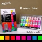 Mont Marte Premium Fluoro Acrylic Paint Pack Of 8 36ml