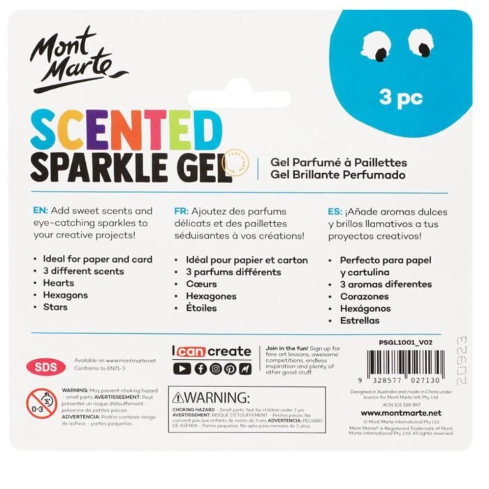 Mont Marte Scented Sparkle Gel Pack of 3 (37ml)