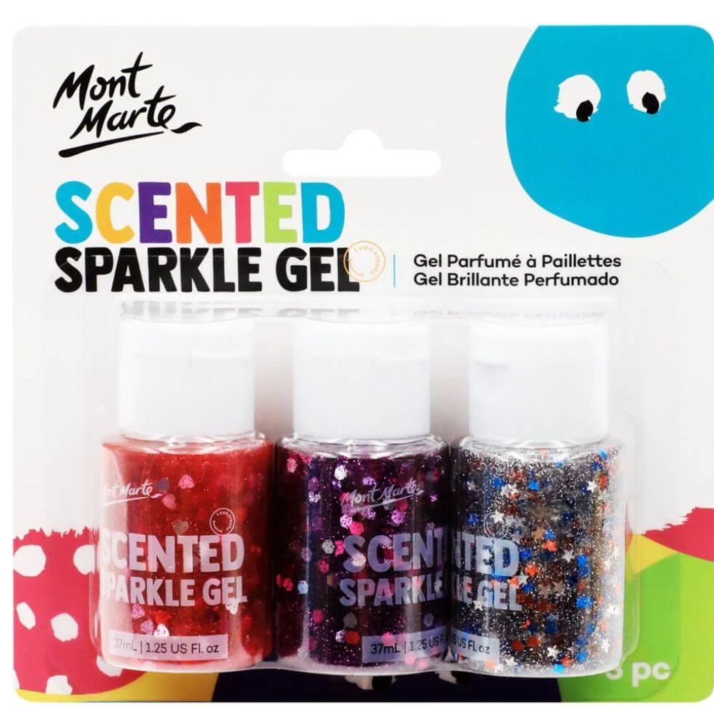 Mont Marte Scented Sparkle Gel Pack of 3 (37ml)