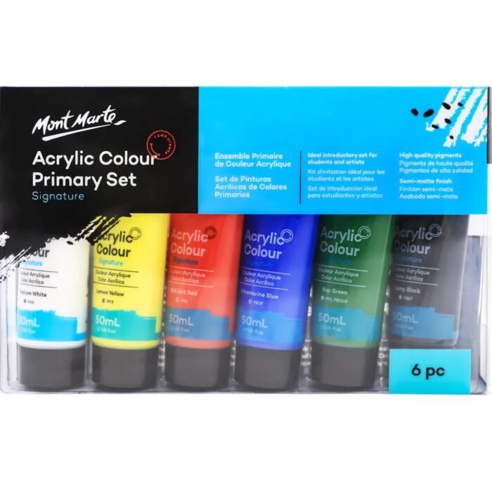 Mont Marte Basic Acrylic Paint Pack of 6 50ml