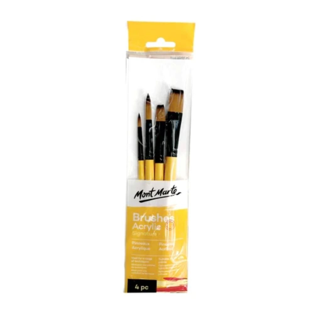 Mont Marte Signature Acrylic Paint Brush Set 4pc