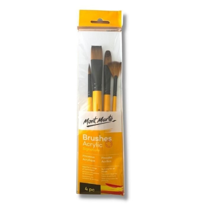 Mont Marte Signature Acrylic Paint Brush Set 4pc