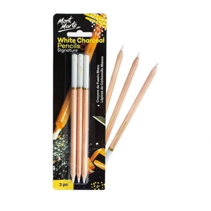 Mont Marte White Charcoal Pencil Set Of 3