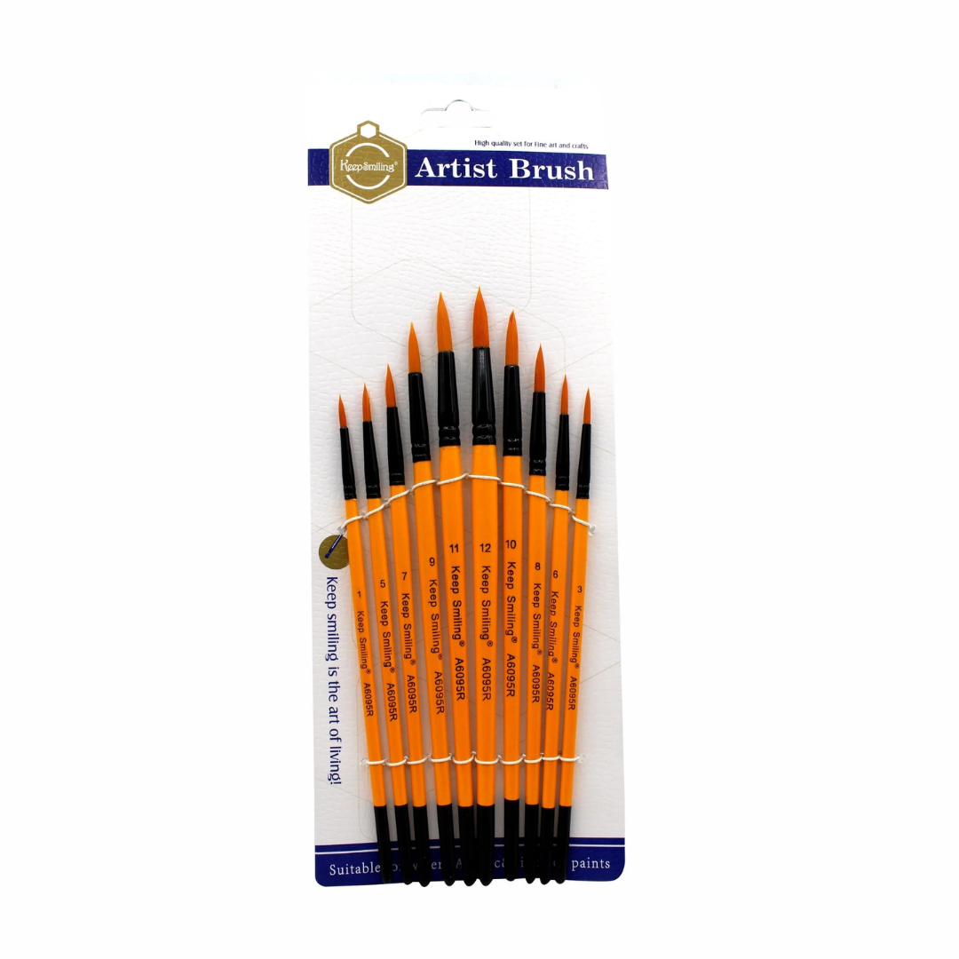 Keep Smiling Round Brush Pack Of 10