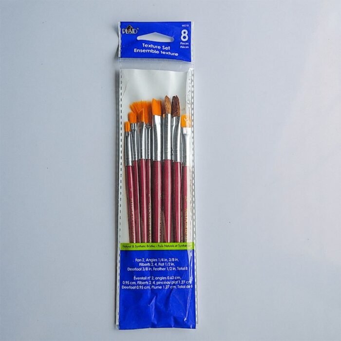 Plaid Texture Paint Brush Set Of 8