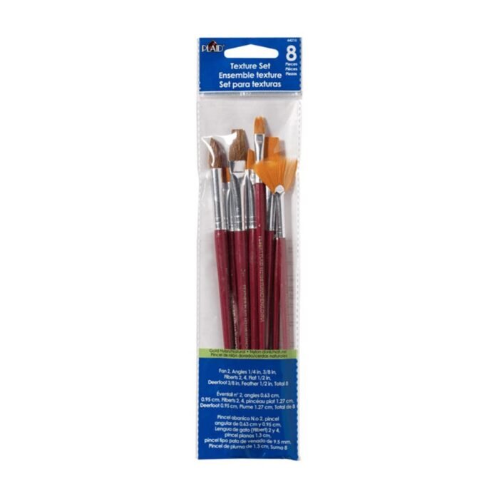 Plaid Texture Paint Brush Set Of 8