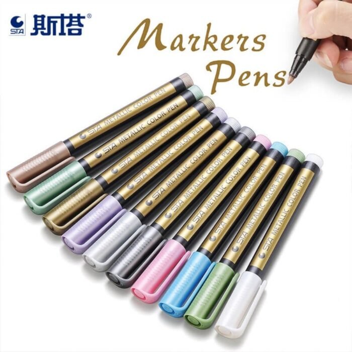 STA Permanent Metallic Paint Markers 10 Pcs