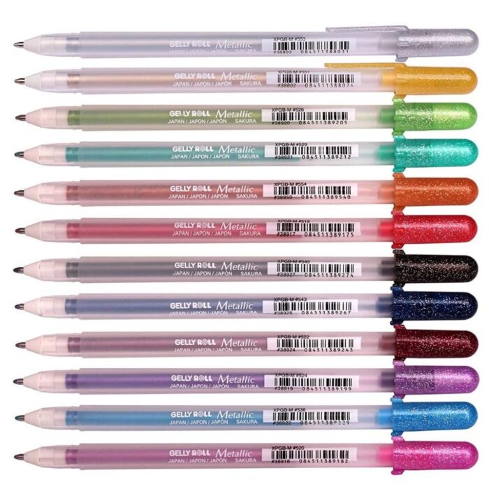 Sakura Gelly Roll Metallic Gel Pen Set of 12pcs
