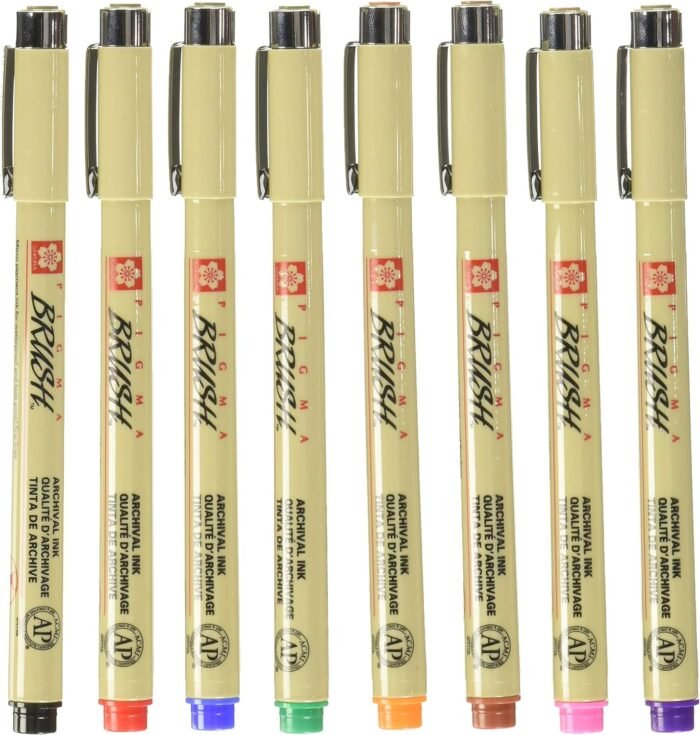 Sakura Pigma Color Brush Pen Pack Of 8