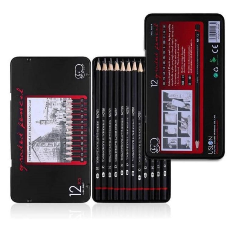 Ulson Graded Sketching Pencil Metal Box Set Of 12