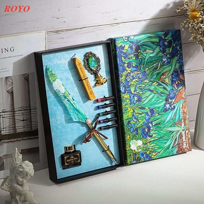Van Gogh Style Luxury Feather Pen Set