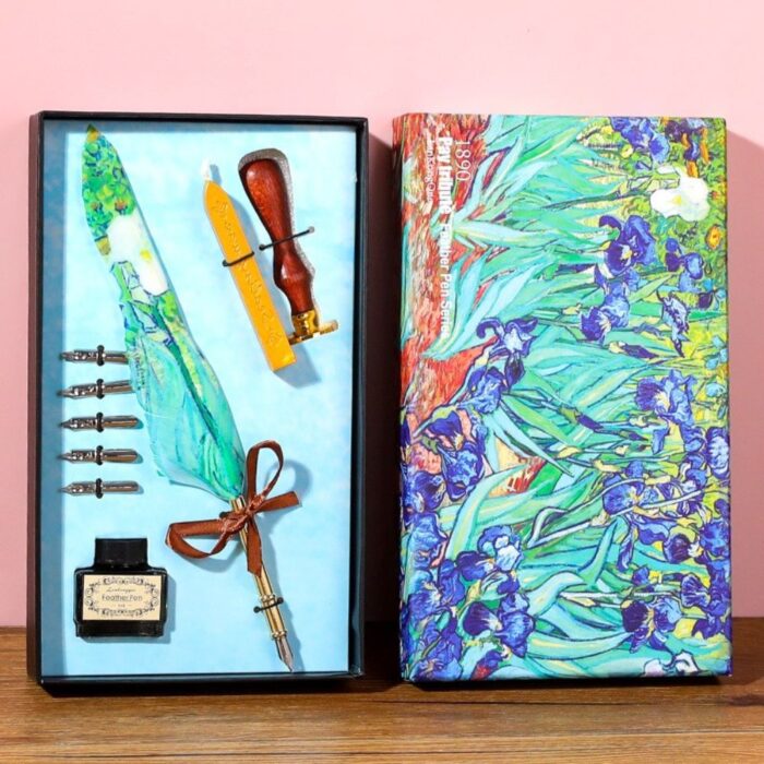 Van Gogh Style Luxury Feather Pen Set