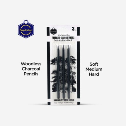 keep Smiling Woodless Charcoal Pencil Set Of 3