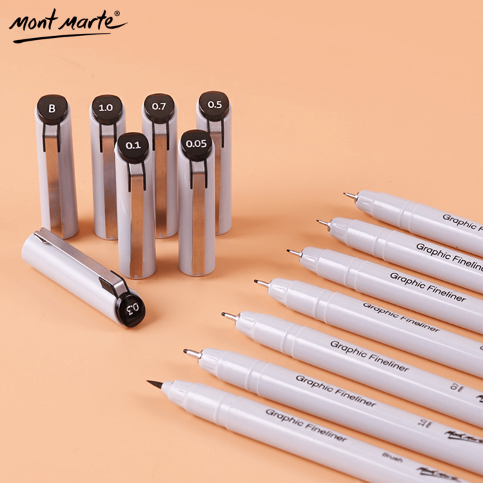 Mont Marte Premium Graphic Fineliners Pen Set 7 Pieces