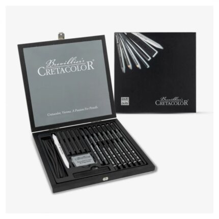 Cretacolor Charcoal Drawing Set Of 20 In Wooden Box