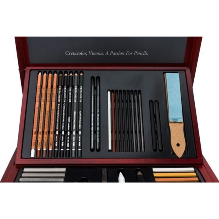 Cretacolor Selection Drawing Set Of 53 Pieces In Wood Case