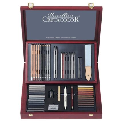 Cretacolor Selection Drawing Set Of 53 Pieces In Wood Case