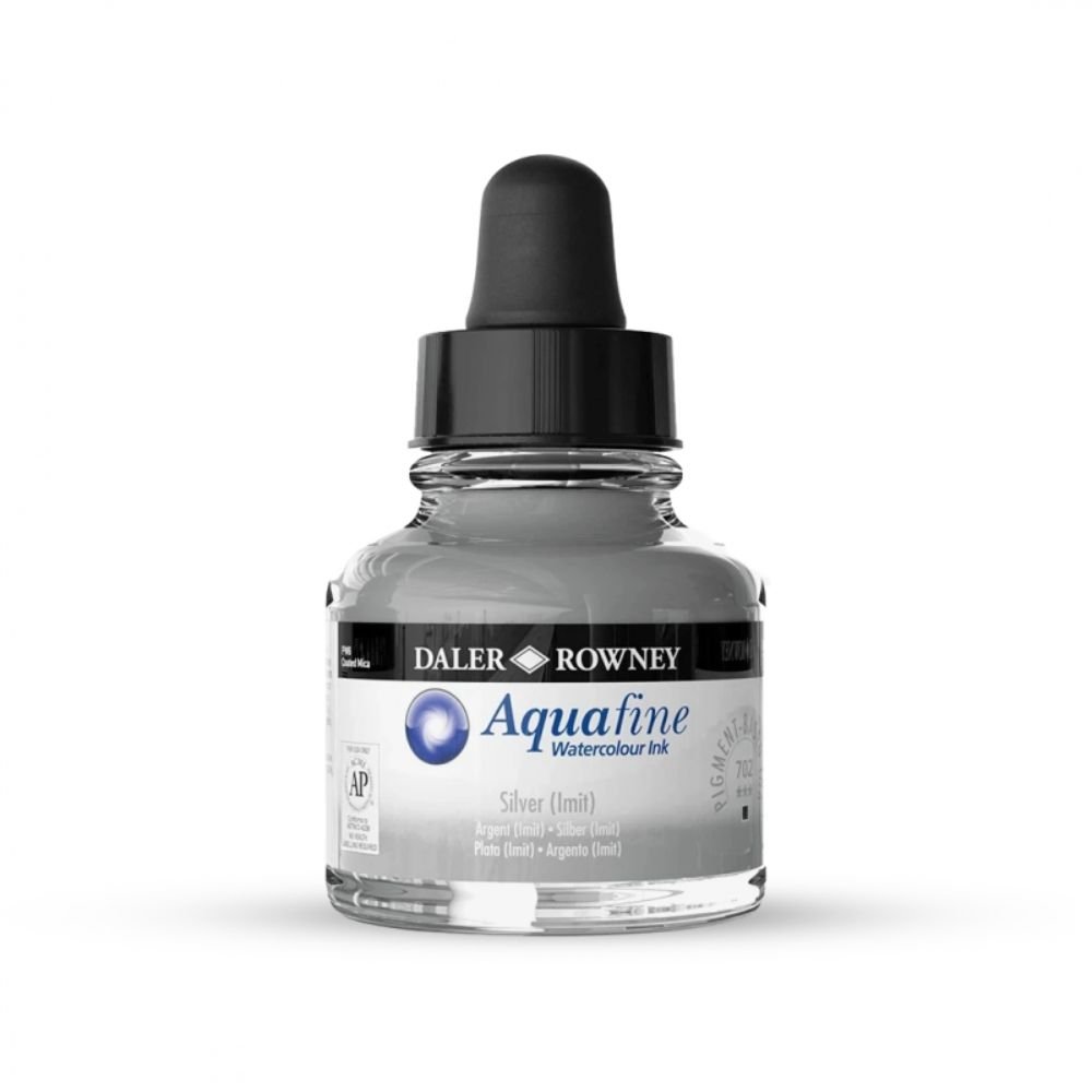 Daler Rowney Aquafine Silver Watercolor Ink 29.5ml