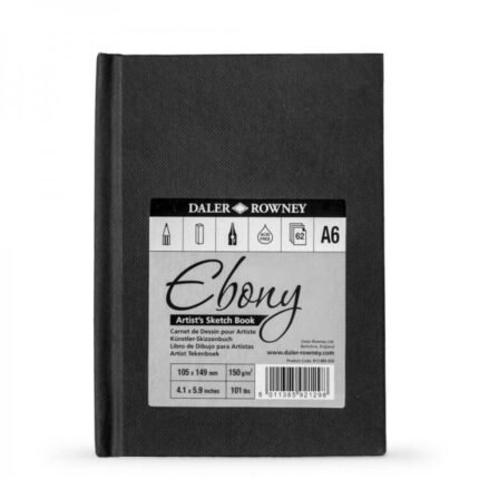 Daler Rowney Ebony Hard Cover Sketchbook 62 Sheets 150gsm