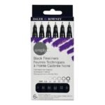 Daler Rowney Simply Black Fineliner Pen Set of 6