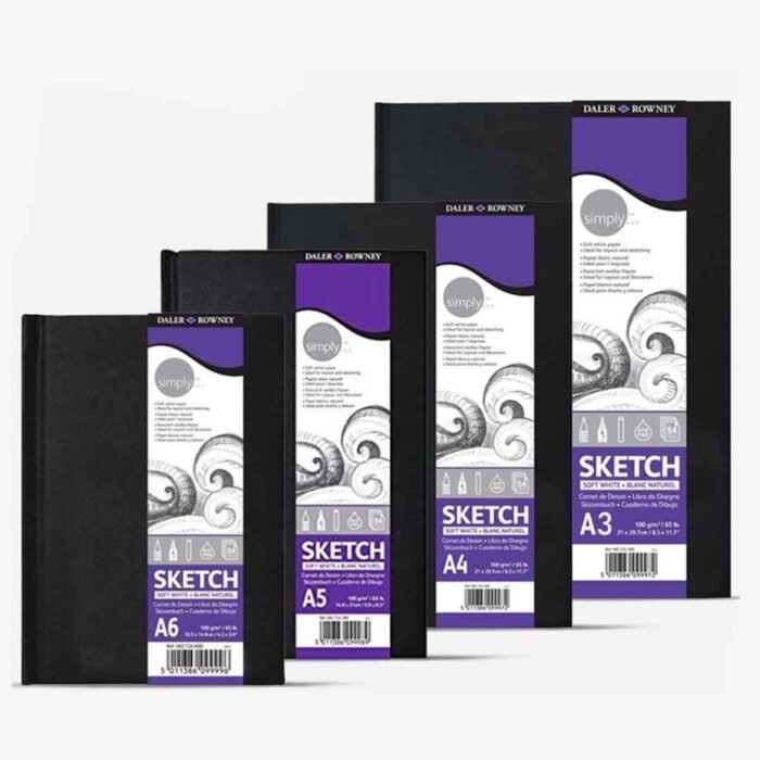 Daler Rowney Simply Black Hard Cover Sketchbook 54 Sheets 100gsm