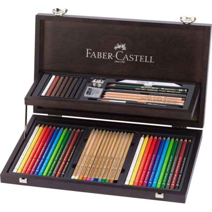 Faber Castell Art And Graphic Compendium Wooden Case Set 53 Pcs