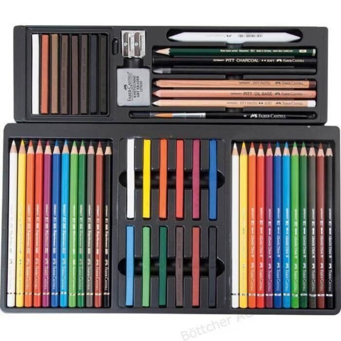 Faber Castell Art And Graphic Compendium Wooden Case Set 53 Pcs