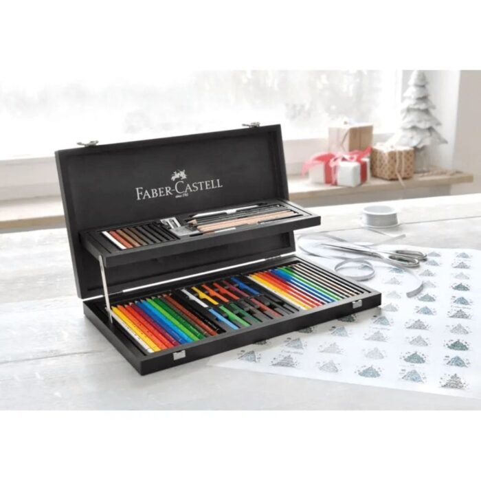 Faber Castell Art And Graphic Compendium Wooden Case Set 53 Pcs