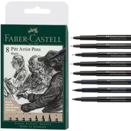 Faber Castell Pitt Artist Pen Set 8pcs - Black