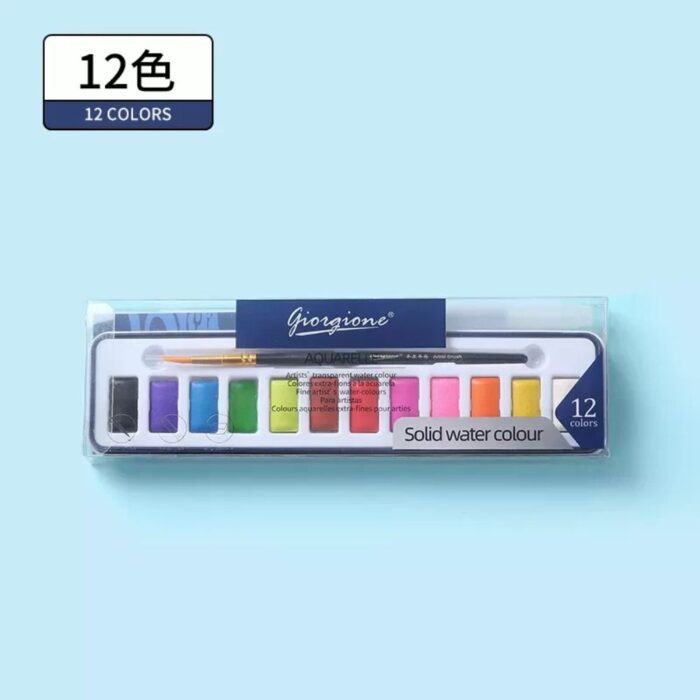 Giorgione Solid Watercolor Paint Set With Brush and Waterbrush Pen