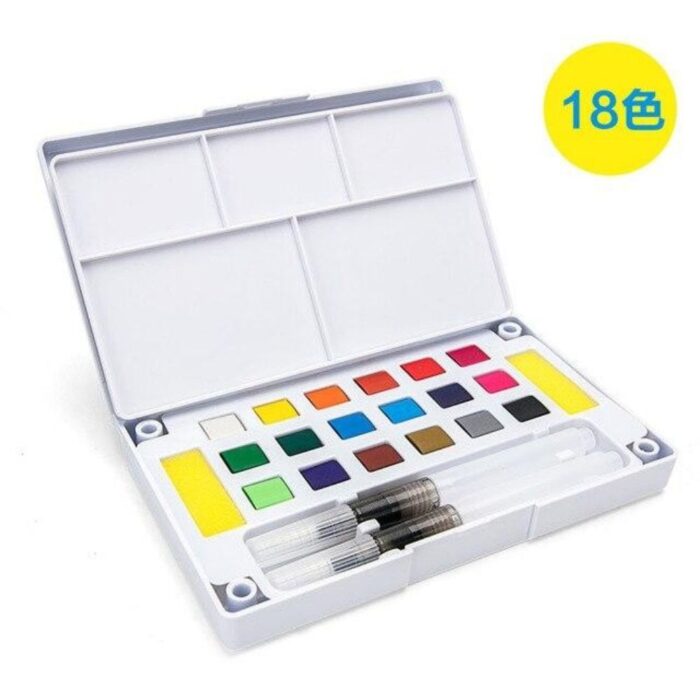 Keep Smiling Solid Watercolor Paint Box With Paint Brush