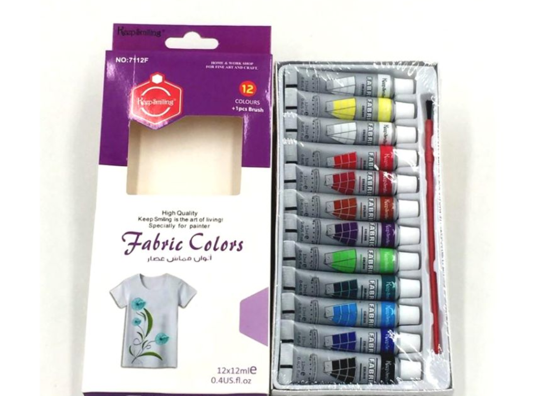 Keep Smiling Fabric Color Paints Set 12x12ml