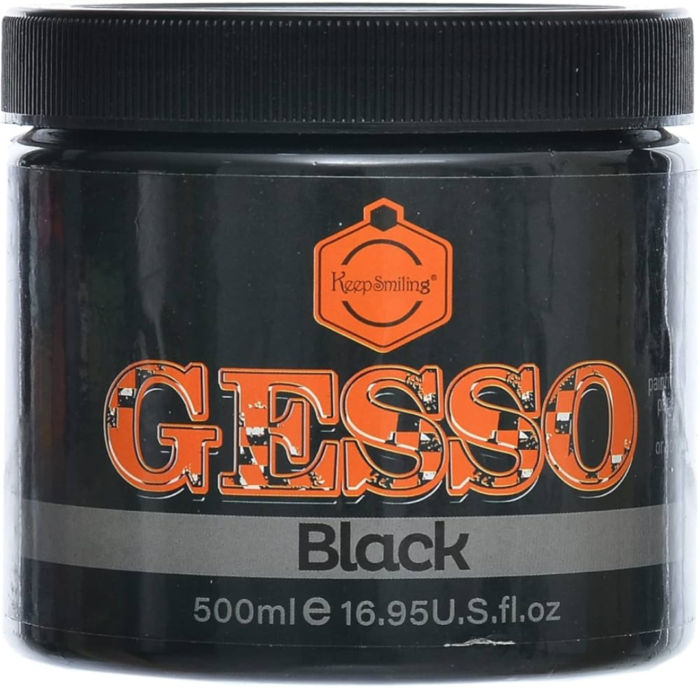 Keep Smiling Black Gesso 500