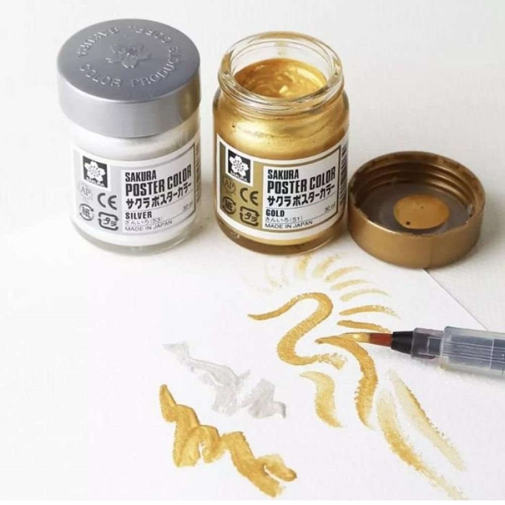 Sakura Poster Color Silver And Golder 30ml