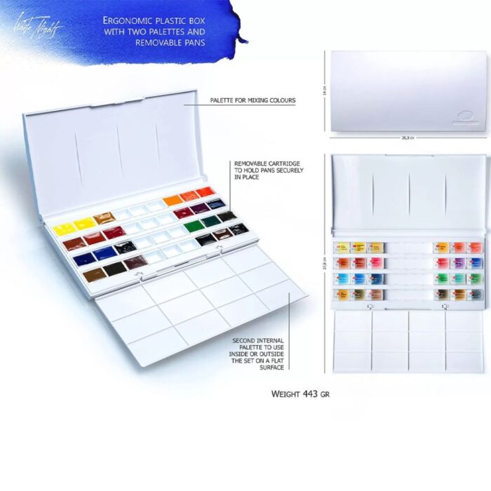 White Nights Artists Watercolour Set Of 24 Full Pans
