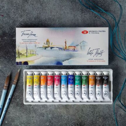 White Nights Watercolor Paints Set Of 12x10ml Tubes