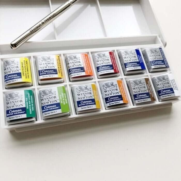 Winsor Newton Cotman Cotman Watercolors Sketchers Box 12 Half Pan