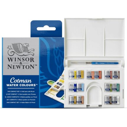 Winsor Newton Cotman Watercolors Compact Box 14 Half Pan Set