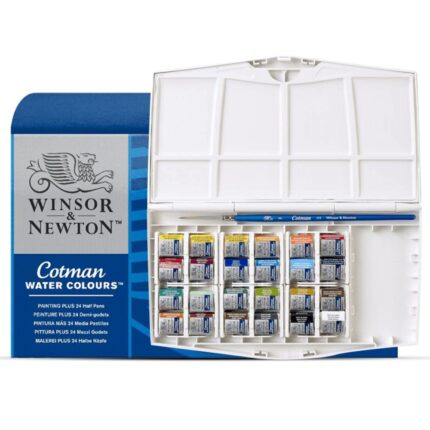 Winsor Newton Cotman Watercolors Painting Plus 24 Half Pan Set