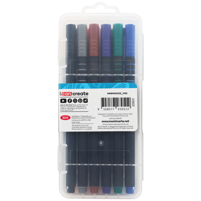 mont marte fineliners signature 12pc mmpm0002 v02 b Art Supplies Store Online Pakistan