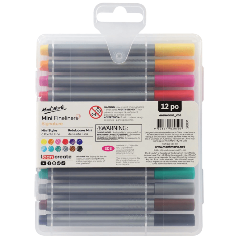 mont marte mini fineliner marker signature 12pce back Art Supplies Store Online Pakistan