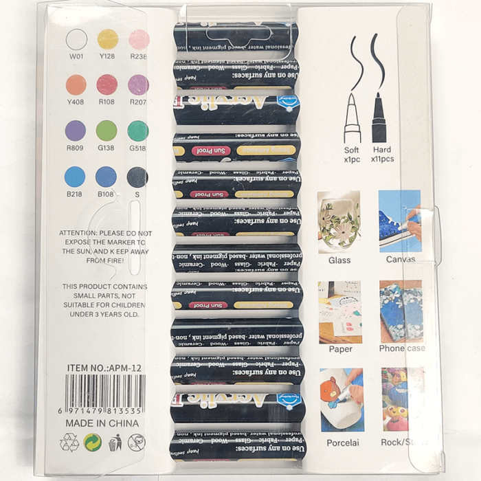 Keep Smiling Permanent Acrylic Paint Marker Set of 12 - Image 3