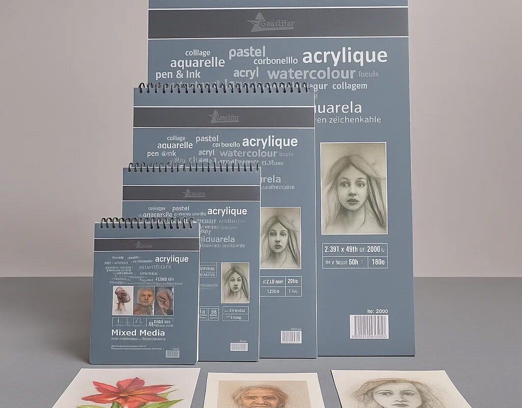 Gold Star Spiral Mix Media Pad for Acrylic, Watercolor, and Pencil Artwork in Pakistan