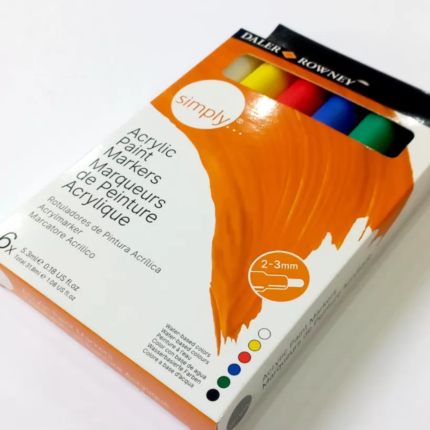 Daler Rowney Simply Acrylic Markers Set Of 6 Pcs