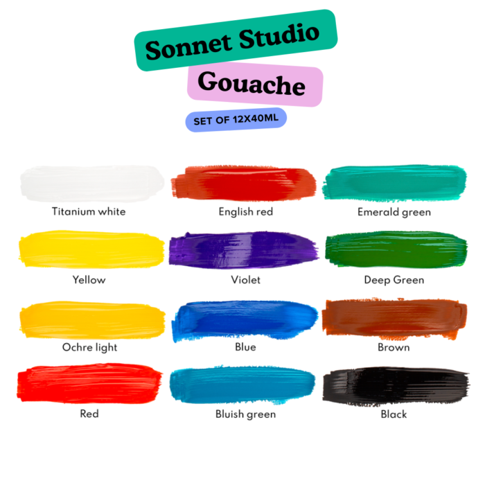 Sonnet Metallic Gouache Colors Set Of 6x20ml 8 Art Supplies Store Online Pakistan