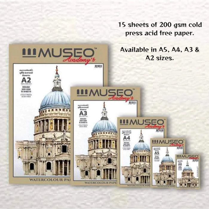 MUSEO Academy’s Watercolor Paper Pad – Cold Press 200Gsm