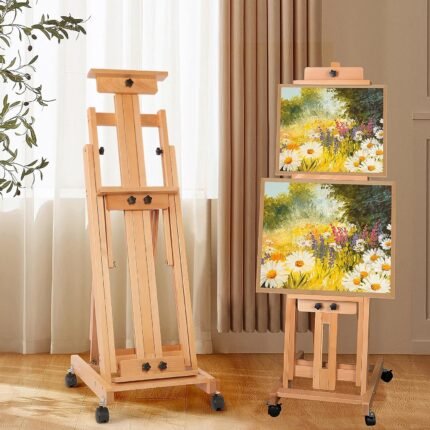 Full view of the Professional Artist Wooden Master Easel for canvas painting.